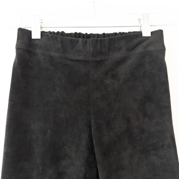 Joseph $1200 Slim Fit Suede Leggings 100% Lambskin with Stretch in Black - Picture 13 of 14